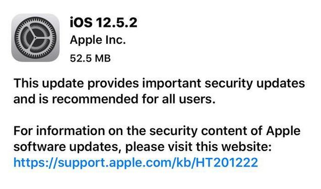 东丽苹果手机维修分享iOS12.5.2发布，建议所有老苹果用户安装 